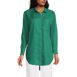 Women's Linen Roll Sleeve Oversized Relaxed Tunic Top, Front