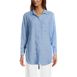 Women's Petite Linen Roll Sleeve Oversized Relaxed Tunic Top, Front