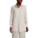 Women's Linen Roll Sleeve Oversized Relaxed Tunic Top, Front
