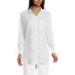 Women's Linen Roll Sleeve Oversized Relaxed Tunic Top