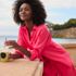 Women's Linen Roll Sleeve Oversized Relaxed Tunic Top, alternative image