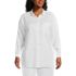 Women's Plus Size Linen Roll Sleeve Oversized Relaxed Tunic Top, Front