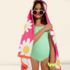 Girls Cap Sleeve Portrait One Piece Swimsuit Gingham, alternative image