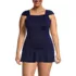 Women's Plus Size Cap Sleeve High Neck Tankini Swimsuit Top, alternative image