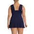 Women's Plus Size Cap Sleeve High Neck Tankini Swimsuit Top, Back