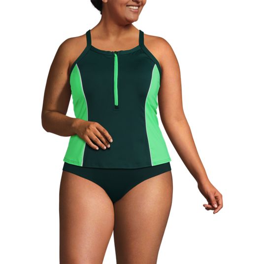 High Neck Plus Size Swimsuits Lands End