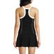 Women's Chlorine Resistant High Neck Zip Front Racerback Tankini Swimsuit Top, Back