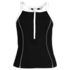 Women's Plus Size Chlorine Resistant High Neck Zip Front Racerback Tankini Swimsuit Top, Front