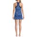 Women's Chlorine Resistant High Neck Zip Front Swim Dress One Piece Swimsuit, Back