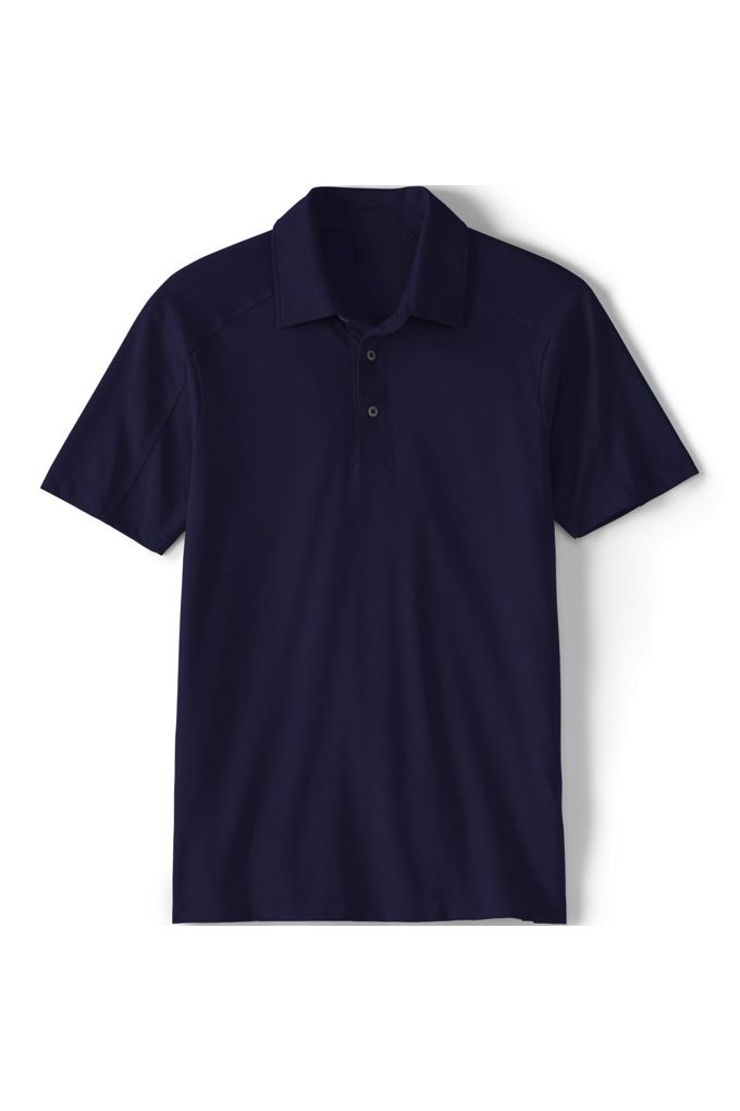 Lands' End Unisex Big Short Sleeve Recycle Polo In Blue