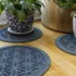Matterly Waterblock 12" Round Flower of Life Plant Trivet - Set of 4, alternative image