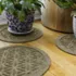 Matterly Waterblock 12" Round Flower of Life Plant Trivet - Set of 4, alternative image