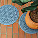 Bungalow Flooring Waterblock 17" Round Flower of Life Plant Trivet - Set of 2, alternative image