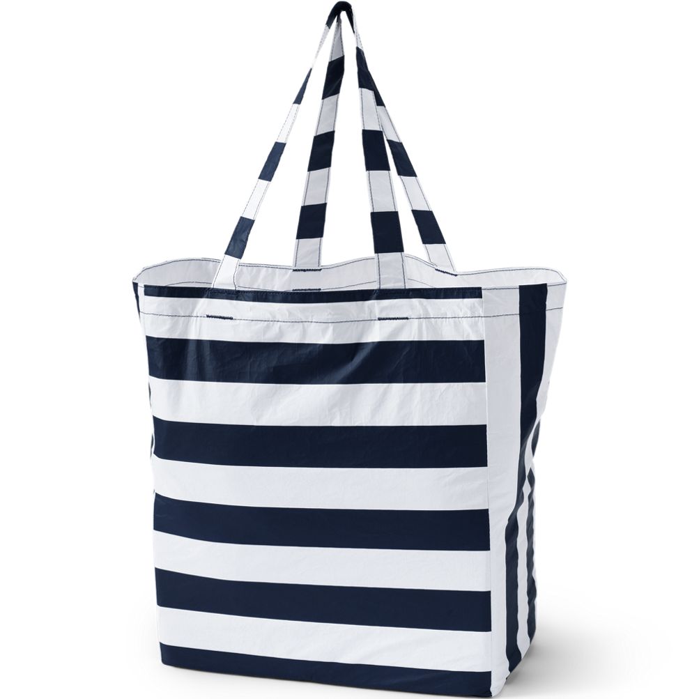 Crush It Bag - shops Navy & White Stripe Expandable Tote