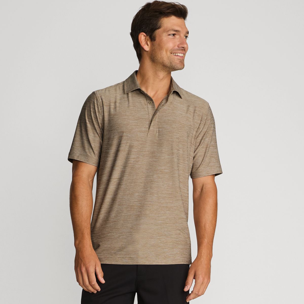 Men's Short Sleeve Performance Pieced Yoke Social Active Polo