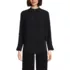 Women's Poly Crepe Long Sleeve Stand Collar Button Down Blouse, Front