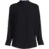 Women's Poly Crepe Long Sleeve Stand Collar Button Down Blouse, Front