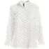 Women's Plus Poly Crepe Long Sleeve Stand Collar Button Down Blouse, Front