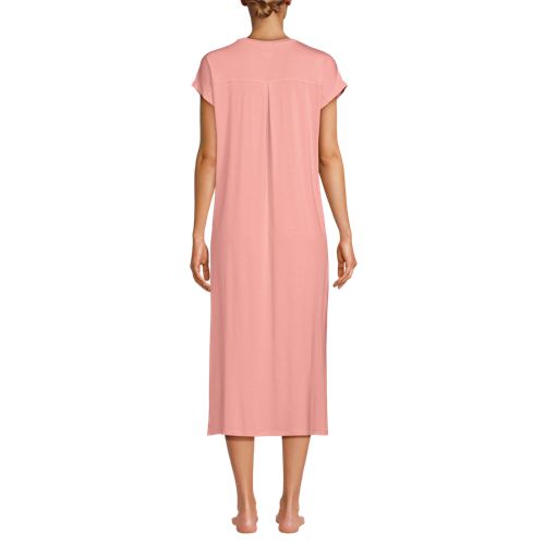 Women's Cooling Cap Sleeve Midi Nightgown, Back