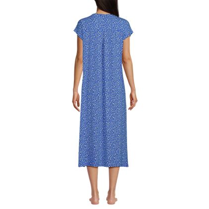 Women's Petite Short Sleeve Cooling Midi Nightgown - image 5