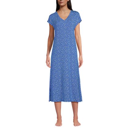 Women's Petite Short Sleeve Cooling Midi Nightgown - image 4