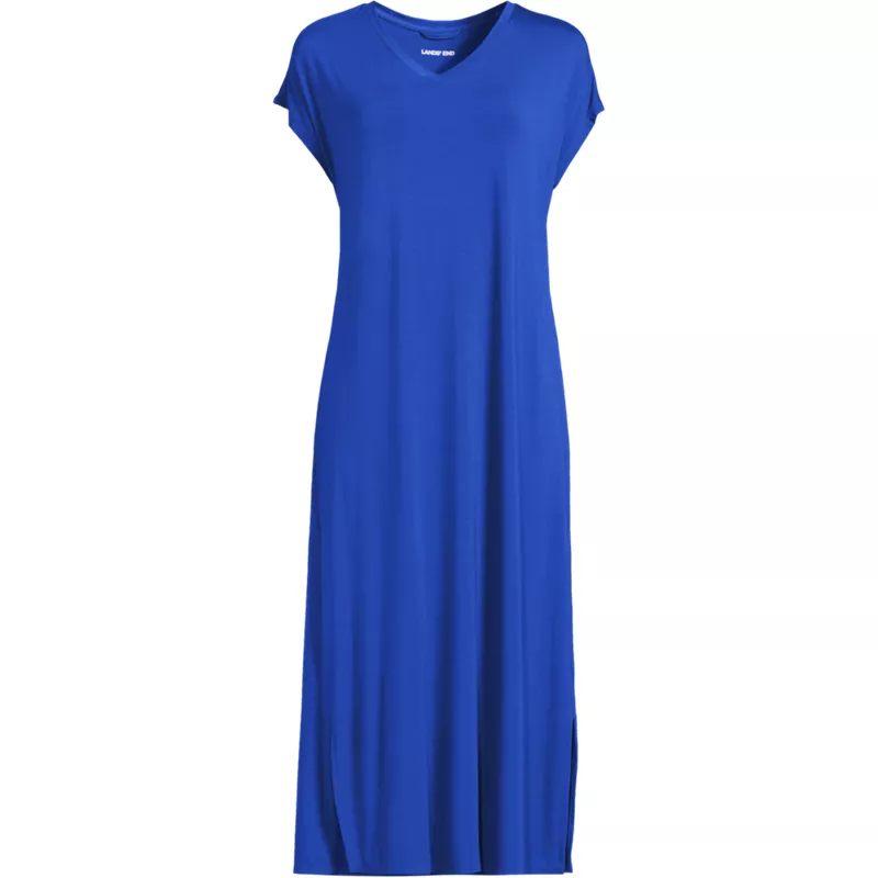 Women's Cooling Cap Sleeve Midi Nightgown, Front
