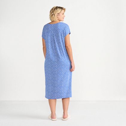 Women's Petite Short Sleeve Cooling Midi Nightgown - image 1