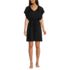 Women's Sheer Oversized Short Sleeve Gathered Waist Swim Cover-up Dress, Front