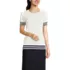 Women's Regular Honeycomb Scoop Neck Short Sleeve Sweater, Front