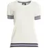 Women's Regular Honeycomb Scoop Neck Short Sleeve Sweater, Front