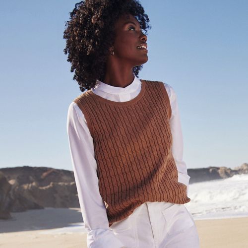 Cable Knit Sweater Tank Top