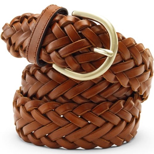 Leather braided belt