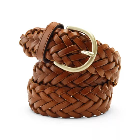 Women's Leather Braided Belt - primary
