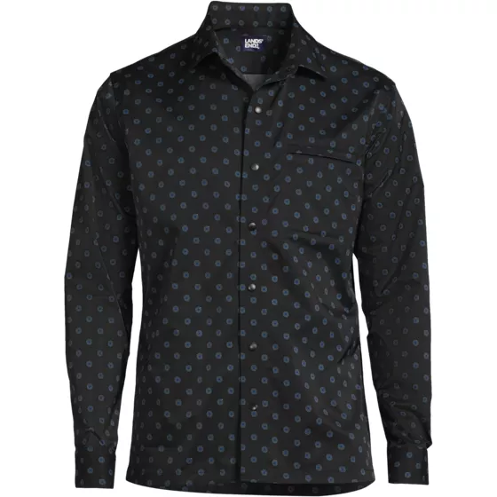 Men's Slim Performance Stretch Long Sleeve Spread Collar Shirt - primary