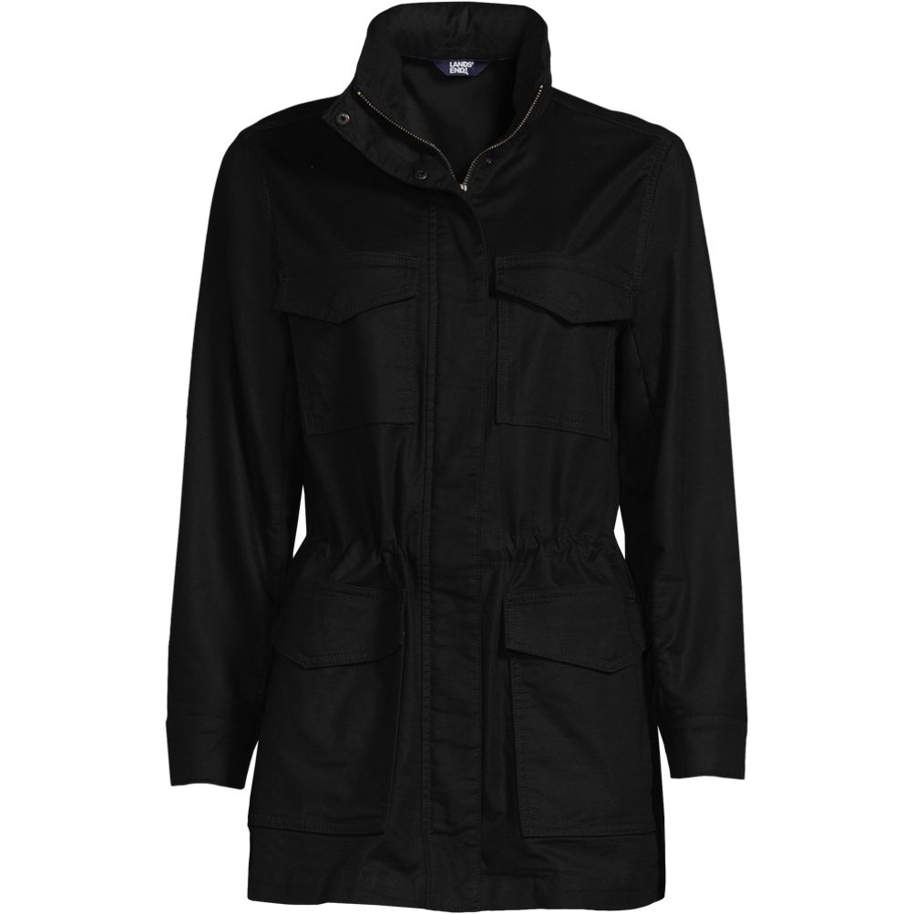 Women's Cotton Hooded Jacket with Cargo Pockets | Lands' End