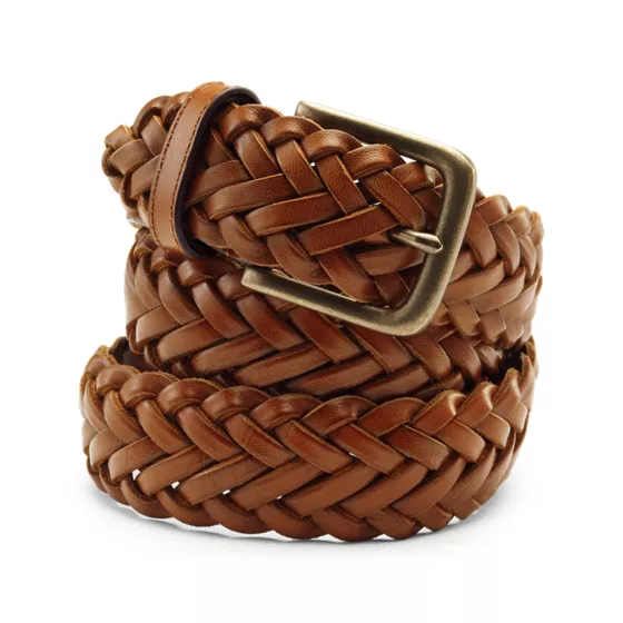 Men's Leather Braid Belt - primary