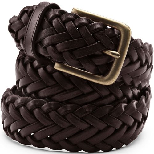 Lands' End Men's Leather Braid Belt - 30 - Light Brown : Target