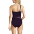 Women's Chlorine Resistant Smoothing Control Mesh High Leg One Shoulder One Piece Swimsuit, Back