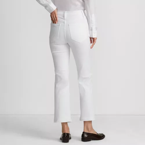 Women's High Rise Denim Button Front Kick Flare Crop Jeans, Back