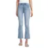 Women's Petite Recover High Rise Button Front Kick Flare Crop Jeans, Front