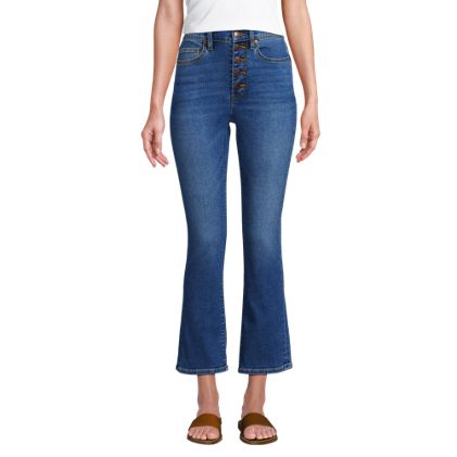 Women's Recover High Rise Button Front Kick Flare Crop Jeans - image 4