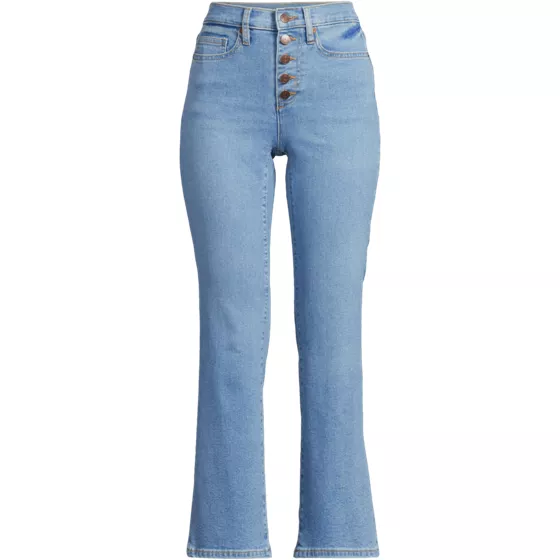 Women's Recover High Rise Button Front Kick Flare Crop Jeans - primary