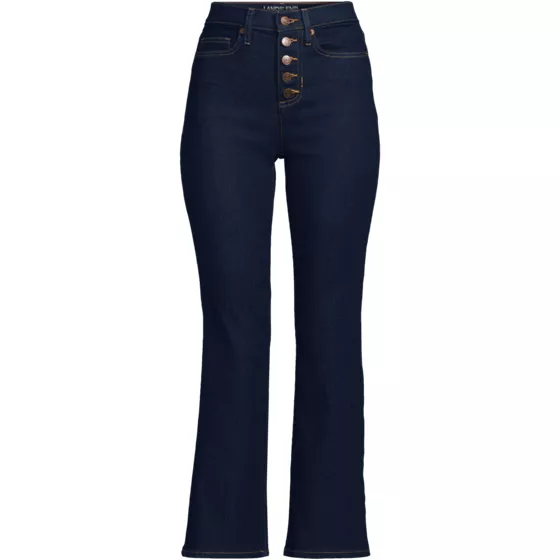 Women's Plus Size Recover High Rise Button Front Kick Flare Crop Jeans - primary