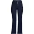 Women's Petite Recover High Rise Button Front Kick Flare Crop Jeans, Front