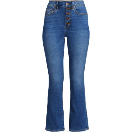 Women's Recover High Rise Button Front Kick Flare Crop Jeans - image 3