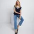 Women's Recover High Rise Button Front Kick Flare Crop Jeans, alternative image