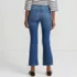 Women's Petite Recover High Rise Button Front Kick Flare Crop Jeans, Back