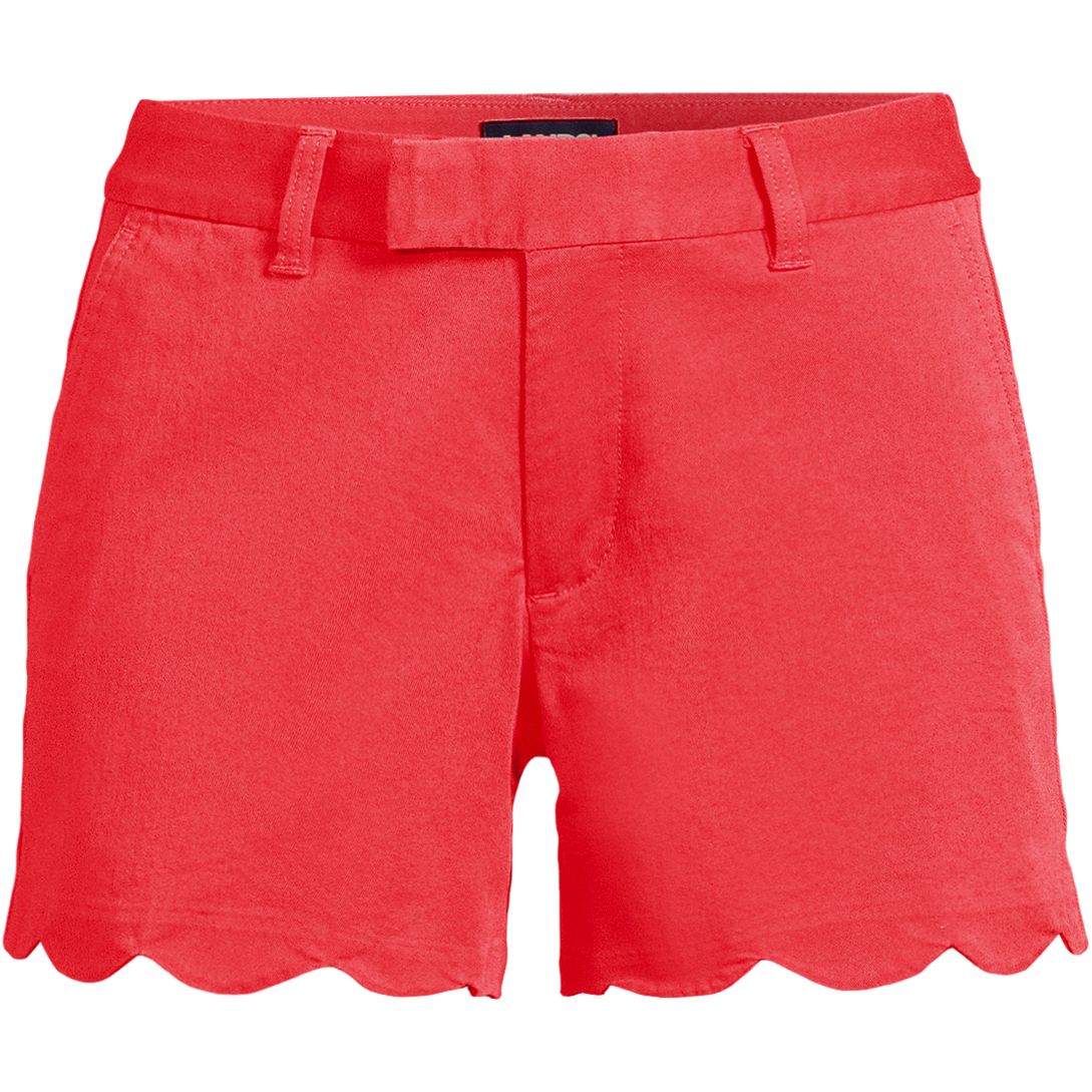 Women's Mid Rise Scallop Hem 5" Chino Shorts
