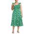 Women's Plus Size Cotton Dobby Smocked Dress with Ruffle Straps, Front