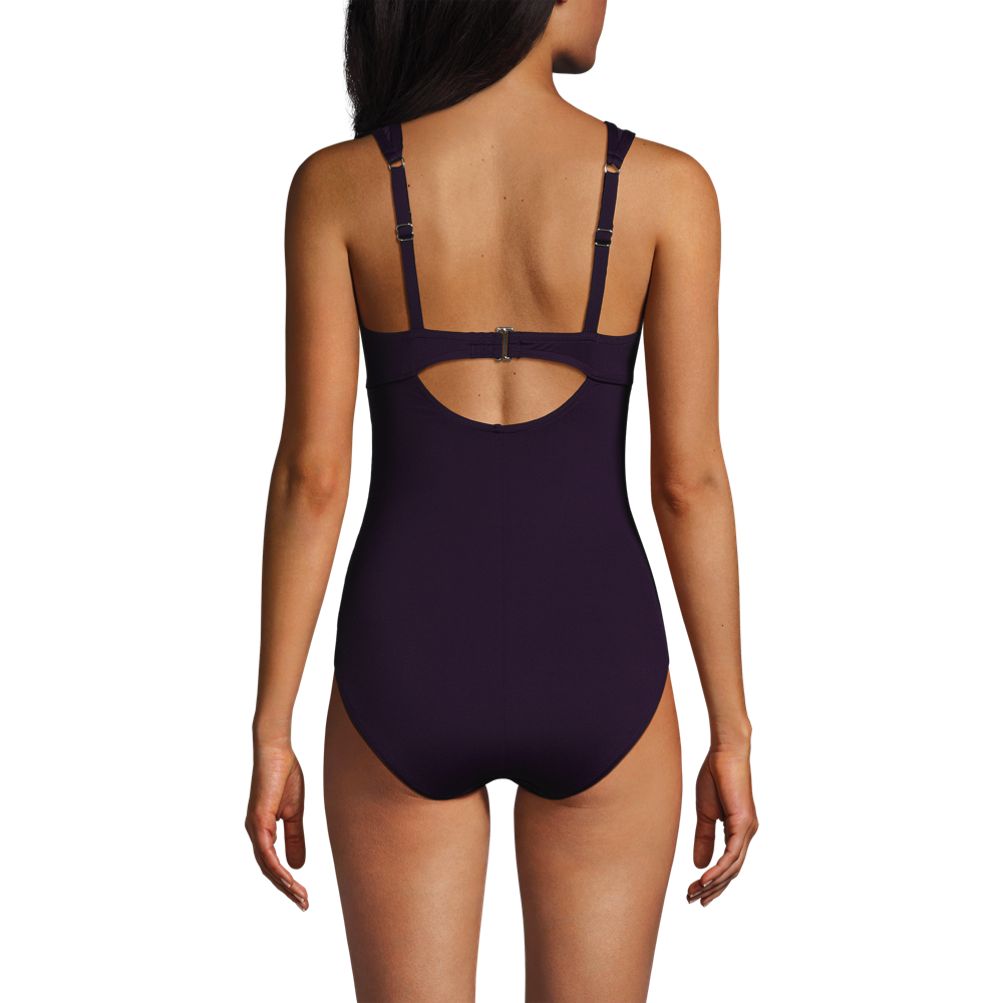 Women's Upf 50 High Neck Swim Romper With Pockets One Piece